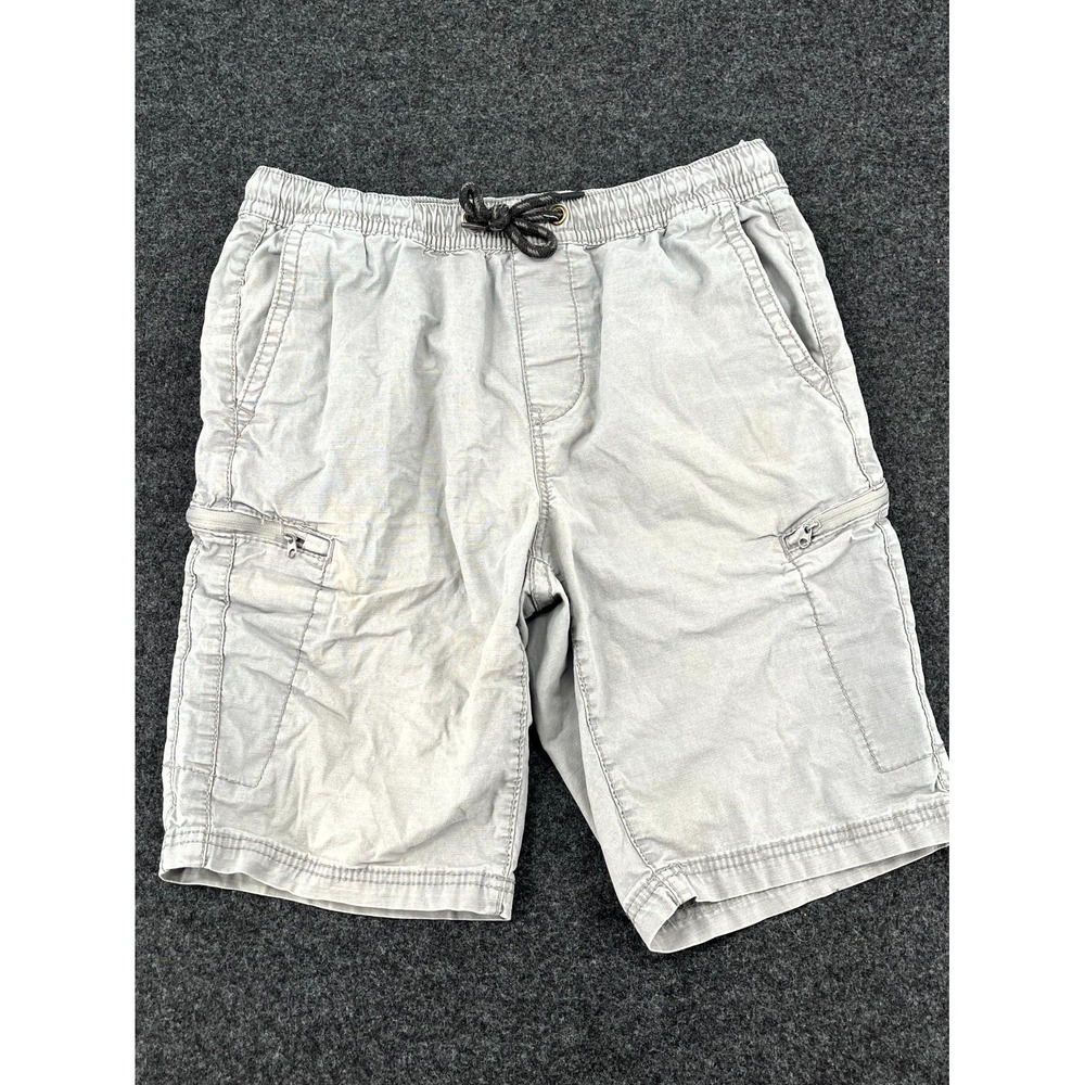 Unionbay Neo Jogger Cargo Shorts Men Small Gray Cotton Elastic Waist Drawstring